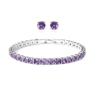 Purple Earings and Bracelet